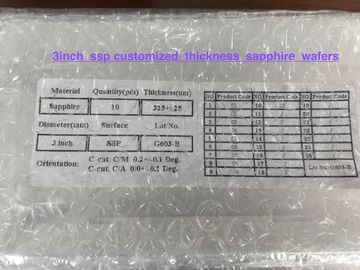 3Inch стекло SSP 0.43mm сапфира вафель сапфирового стекла Al2O3 R-оси 76.2mm изготовленное на заказ