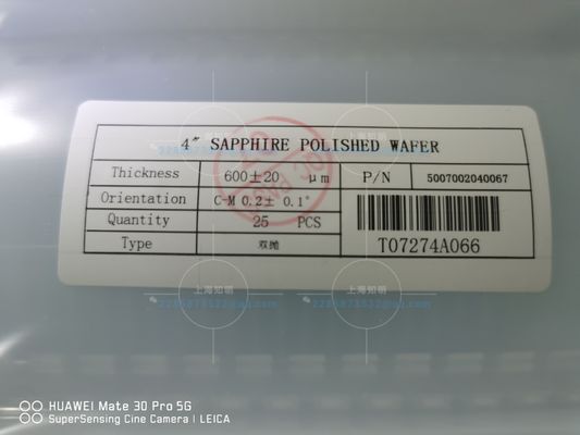4Inch основные вафли сапфира субстрата сапфира ранга DSP SSP 0.5mm приведенные Al2O3