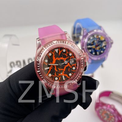 Лабораторно выращенная Sakura Pink Sapphire Часовая коробка