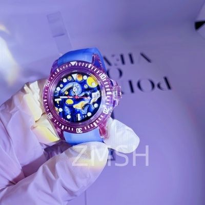 Лабораторно выращенный серый фиолетовый сапфирный чехол для часов