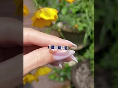 Blue Sapphire Row Gem Fe Ti Doped Kashmir Oceanic Azure Gem Crystal Jewelry (Синий сапфировый камень в ряду)